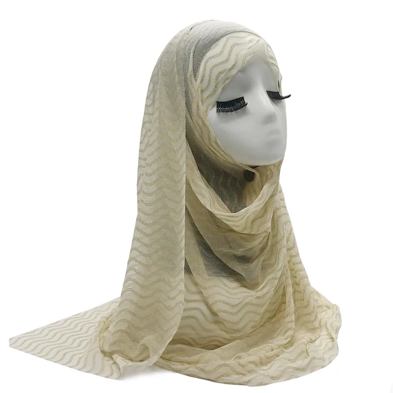 

1PCS Fashion pure color with gold wavy line scarf/scarves high quality shawls foulard bandana Muslim hijab women scarf hot sale