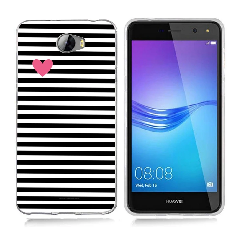 Чехол для Huawei Y5 ii Y5ii Cover/5A LYO-L21/Y6 II Compact TPU Coloful Soft Flora pink Heart Painted Design Case Fundas B082 |