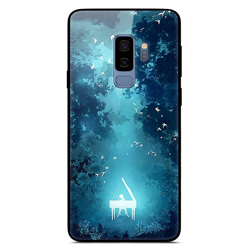 13 Чехол для samsung S9 блестящий чехол Стекло жесткая задняя крышка корпуса для samsung Galaxy S9 плюс чехол мягкий TPU бампер S9+ S9Plus Hoesjes - Цвет: 13