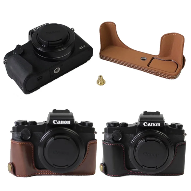 Винтажный чехол для камеры из искусственной кожи Canon PowerShot G1XIII G1X Mark III G1X3 нижний с
