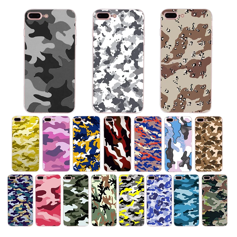 

HOUSTMUST Army Camouflage Pattern soft Silicone Case for iPhone 6 7 6s 8 plus x xr xs max 5 5s se 10 cover TPU shell Coque Funda