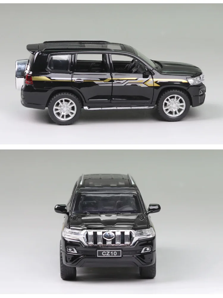 Литой 1:32 Масштаб Toyota prado модели автомобилей металлическая модель звук и светильник оттягивается SUV 6 дверей можно открыть для детских игрушек