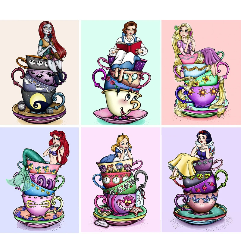 Полный квадратный/квадратный 5D DIY Алмазная вышивка &quotмультфильм Чай чашка