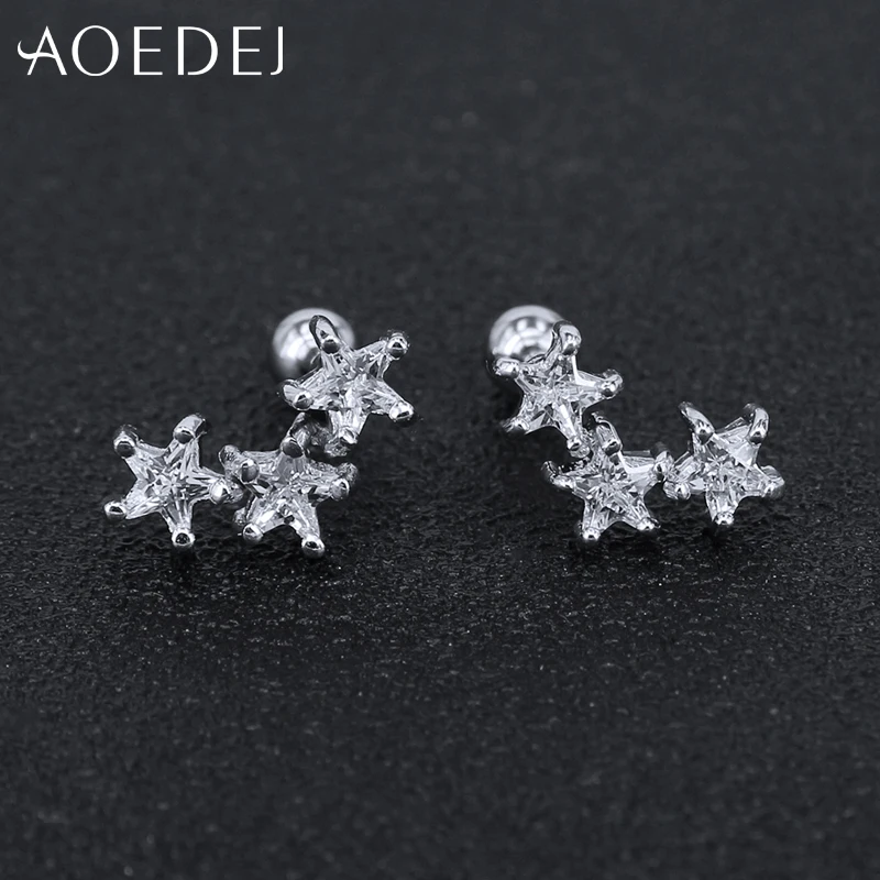 AOEDEJ кристалл звезды серьги гвоздики для Для женщин Jewelry Винтаж Большой Ясно