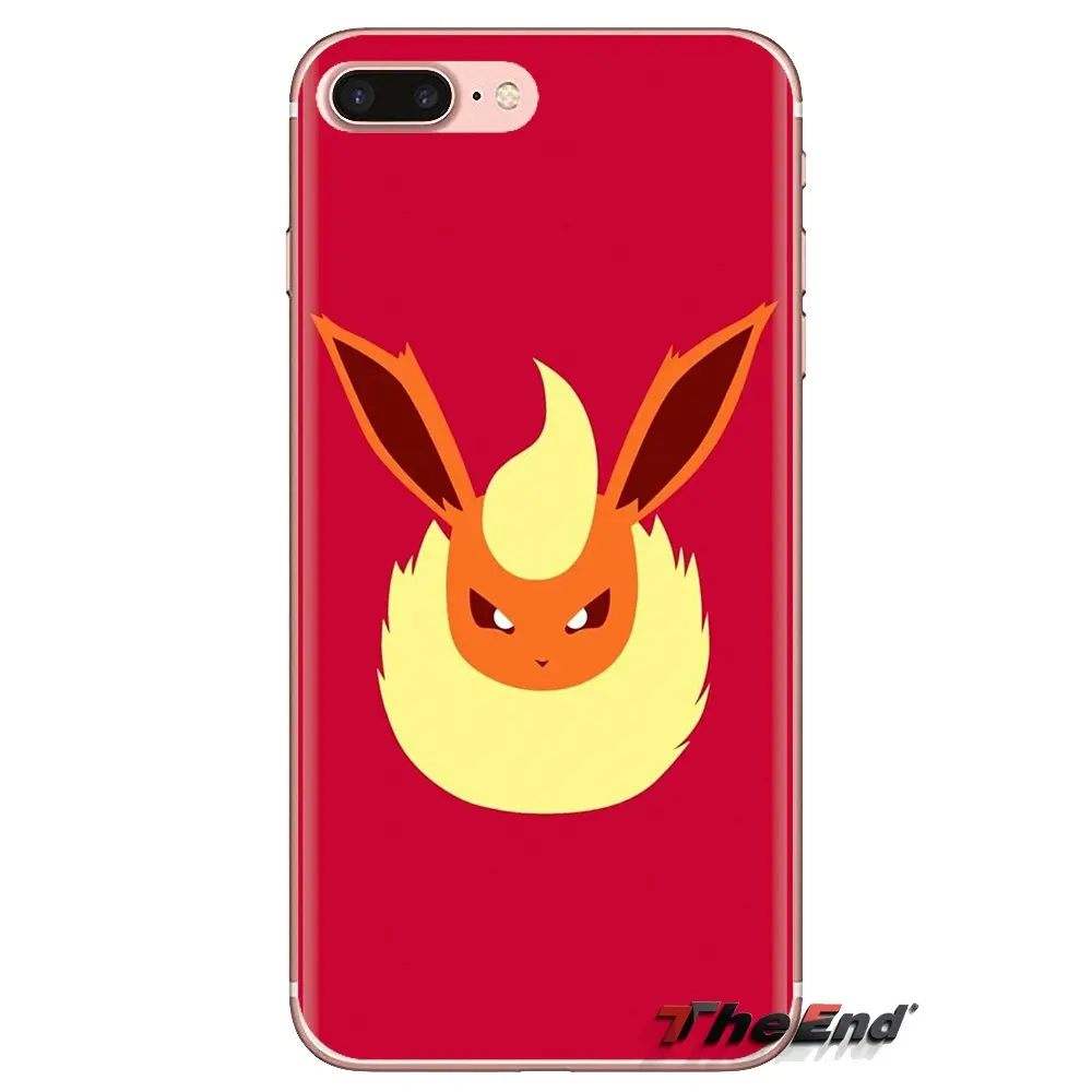 Transparent TPU Shell Case cute cartoon anime Pokemon Flareon For Samsung Galaxy A3 A5 A7 A9 A8 Star A6 Plus 2018 2015 2016 2017 |