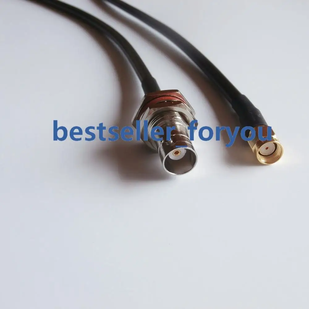

RPSMA male to BNC female nut RF coax cable adapter RG58 for BaoFeng 100cm