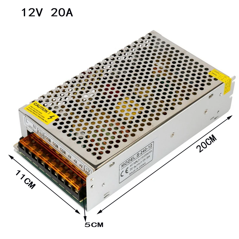 Трансформатор освещения DC12V 1A 2A 3A 5A 8A 10A 12A 15A 20A 30A 40A 50A светодио дный драйвер 100 265 В - Фото №1