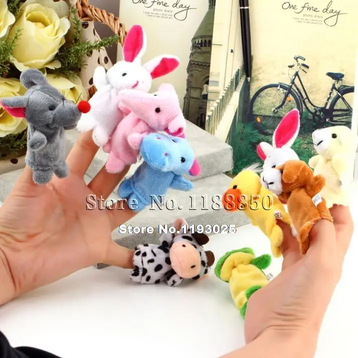 Free shipping 1pcs 10 mini hand puppet toy animal finger puppets accidentally good baby story toys | Игрушки и хобби