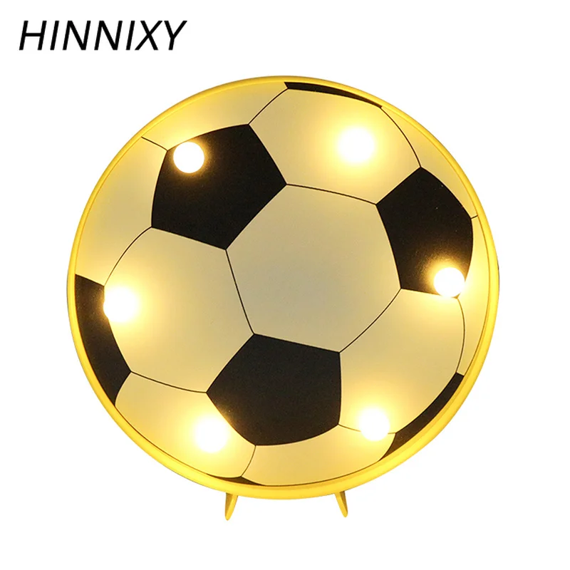 Hinnixy LED 3D футбольные украшения ночные светильники прикроватные лампы USB