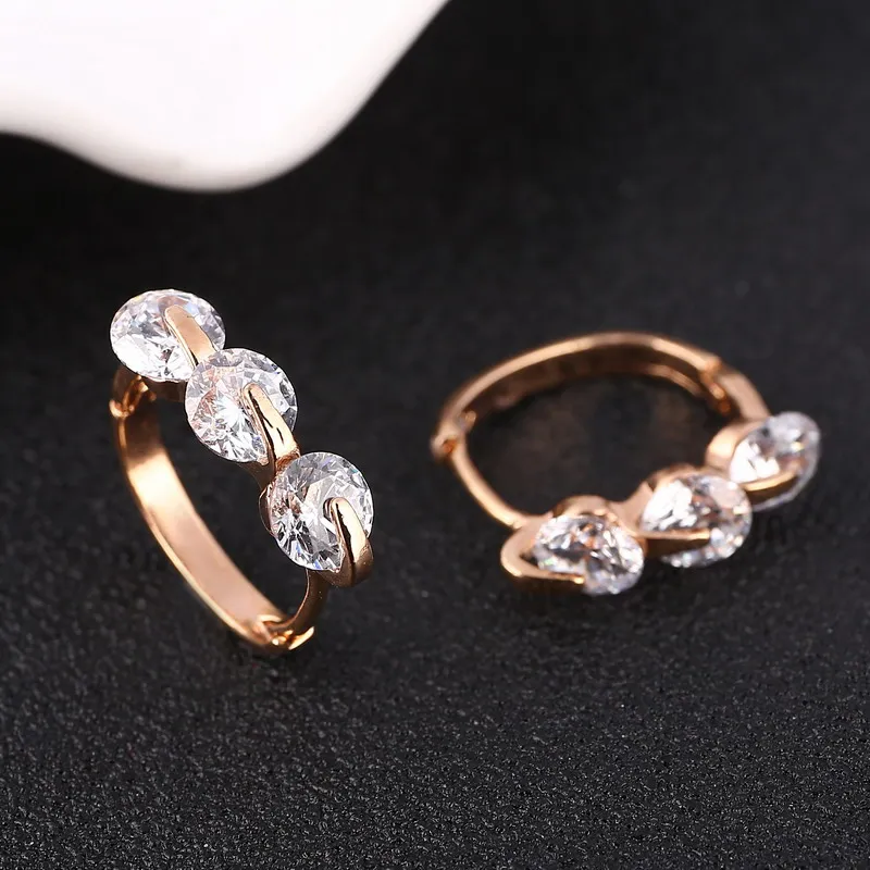 Роскошные циркониевые серьги кольца с кристаллами для женщин блестящие круглые