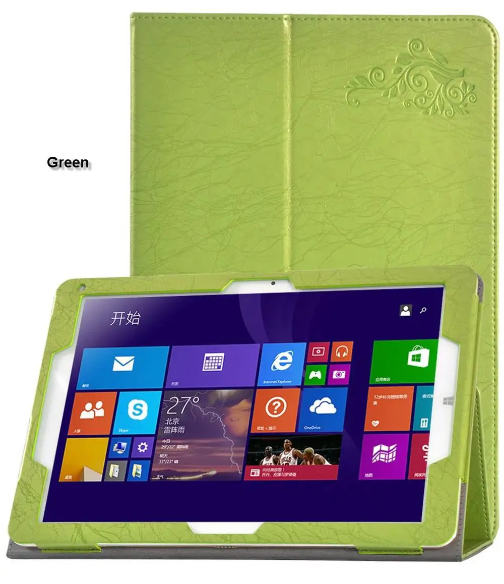 

Print Flower Pattern PU Leather Tablet Case Cover with Stand for Chuwi Hi12 + Clear Screen Protector Protective Film