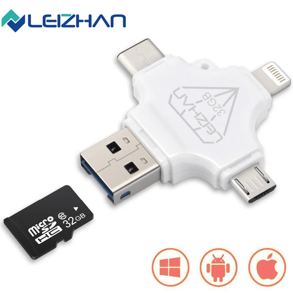LEIZHAN Освещение USB флэш накопитель для iphone 128 Гб 64 ГБ 32 оперативной памяти 16