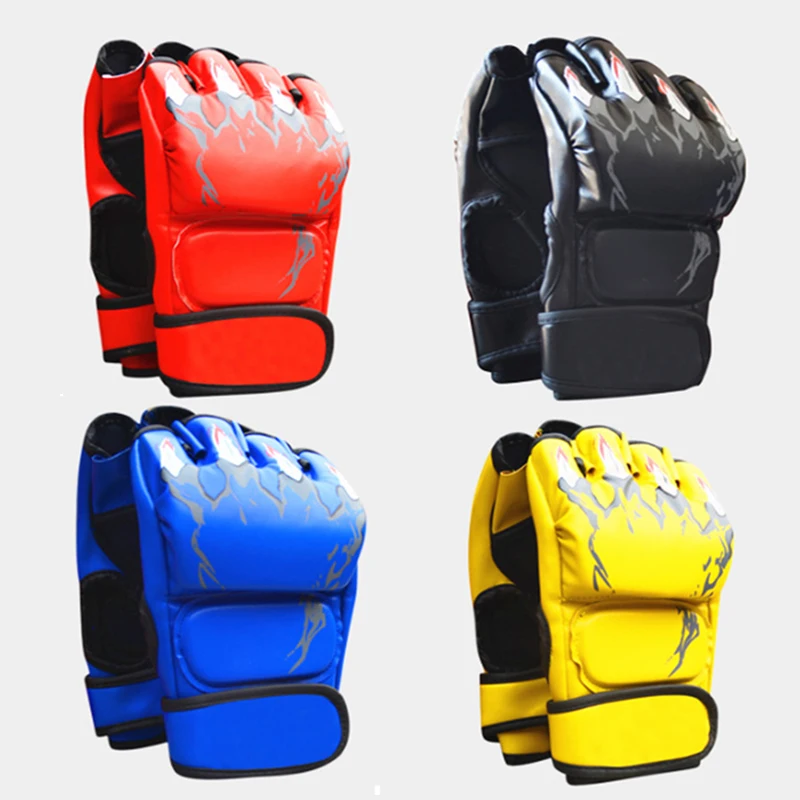 Боксерские Спортивные Кожаные Перчатки для фитнеса MMA бокса тигра Муай Тай