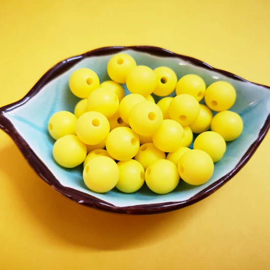20pcs Yellow 20 шт., силиконовые бусины для прорезывания зубов, Круглые, 12 мм, детские жевательные прорезыватели, пустышки, бусы-клипсы, пищевые силиконовые игрушки для прорезывания зубов без БФА - Цвет: 20pcs Yellow