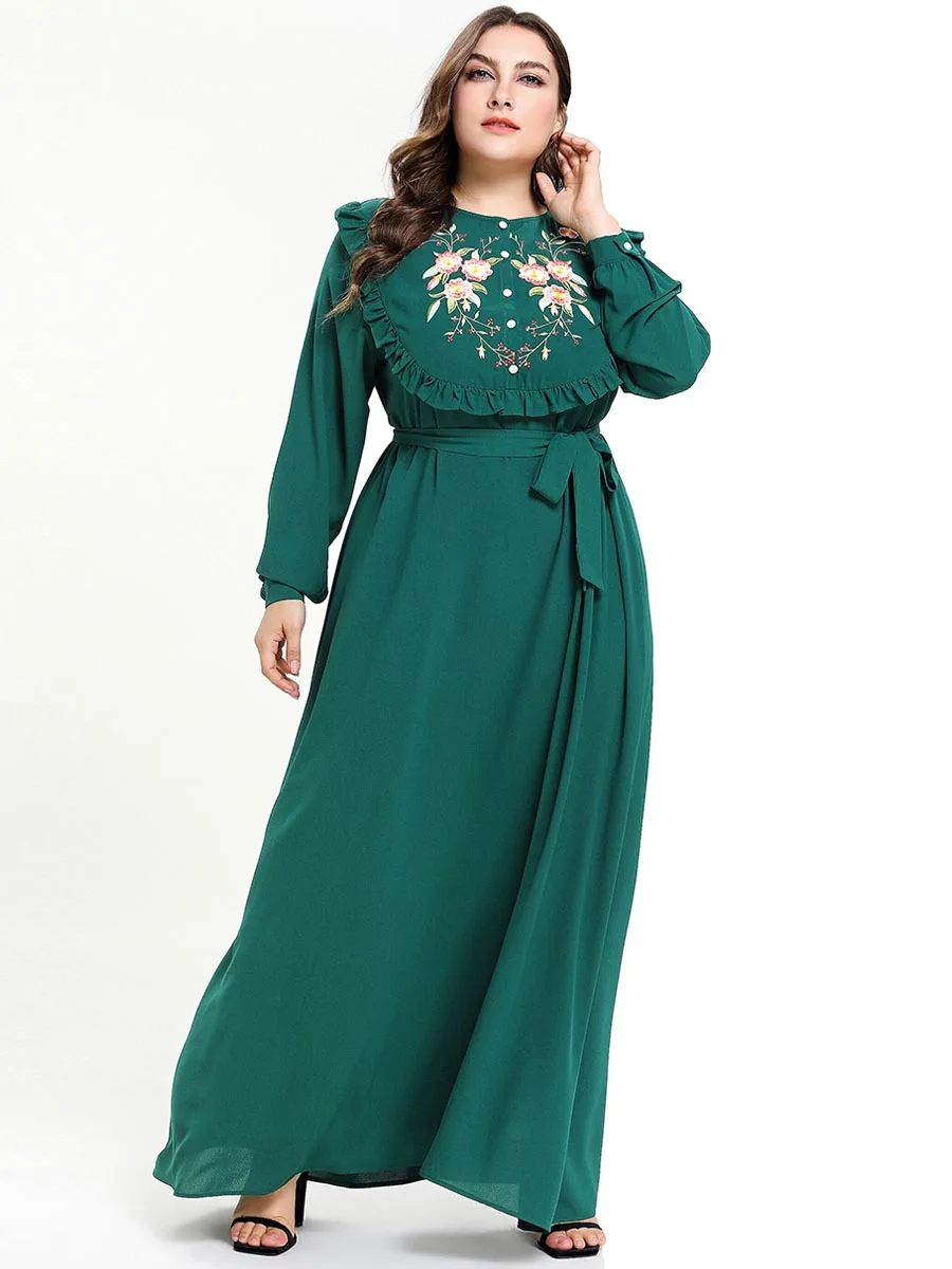 Muslim Arabic Islamic Dubai Kaftan Abaya Moroccan Middle Eastern Morocco Indonesia Dress Plus Size Casual Robe Arabe | Тематическая