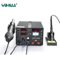 yihua 853d smd dc power supply hot air gun soldering iron3in 1 rework solder station 110v 220v intelligent temperature control