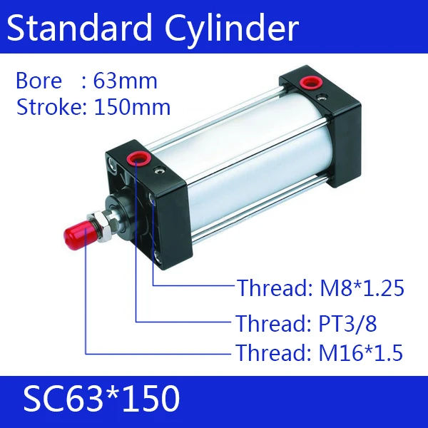 SC63 * 150 63 мм диаметр ход SC63X150 SC серии одноштока Стандартный Пневматический