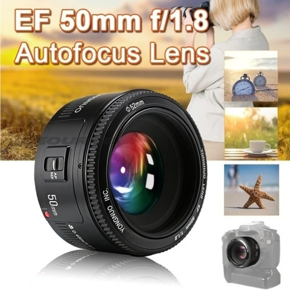 Оригинальный YONGNUO YN50mm F1.8 II с большой апертурой Автофокус Объектив для Canon эффект