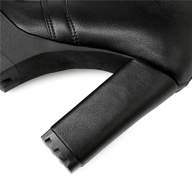YMECHIC Lady Lace Up Platform Block High Heel Ankle Short Motorcycle Boots White Black Womens Autumn Gothic Shoes Plus Size