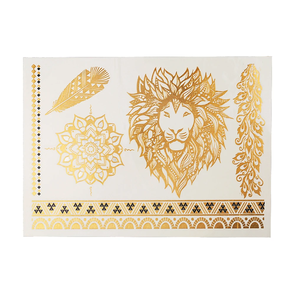 6 шт. временные наклейки татуировки с эффектом металлик|tattoos girl|tattoo thermal transfer