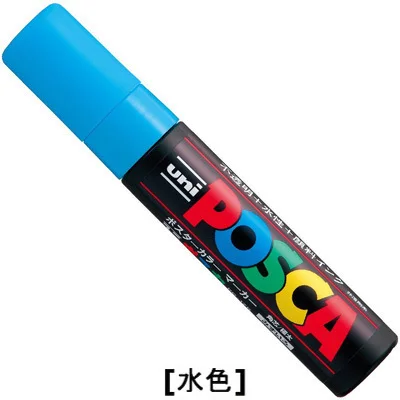 Light Blue 1Pcs Япония Uni Краска Маркер-Экстра Широкий художественные производители Tip-15mm 8 цветов rotulador Posca PC-17K 1 шт - Цвет: Light Blue 1Pcs