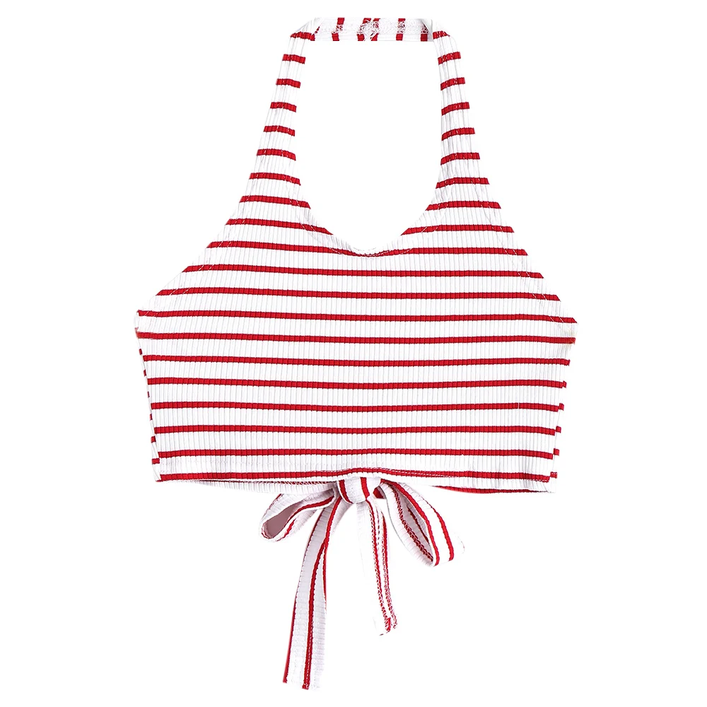 ZAFUL Перекрестный Холтер ребристый укороченный топ 2018 Summer Vest Girl Tops Повседневная