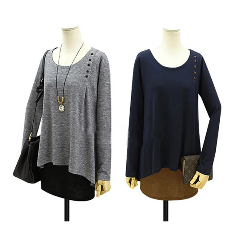 Женская футболка с длинным рукавом Повседневная в Европейском стиле Большие