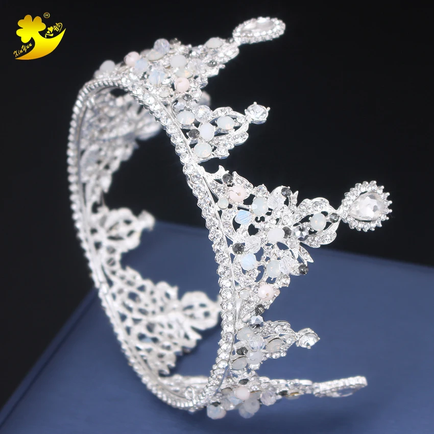 Xinyun Full Round Crown Vintage Hair Jewelry Baroque Crystal Accessories Tocados Para Novias Ornament Tiara | Украшения и