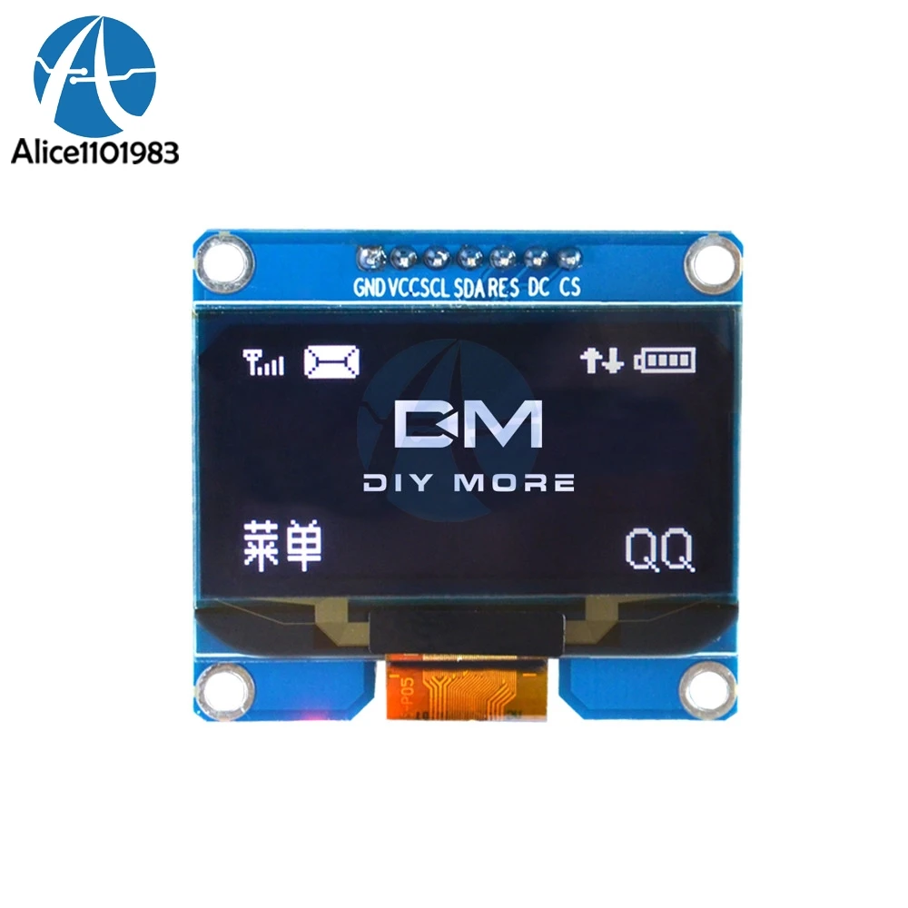 OLED модуль 1 54 дюйма 7 контактов белый/синий/желтый с интерфейсом IIC I2C SPI|ЖК-модули| |