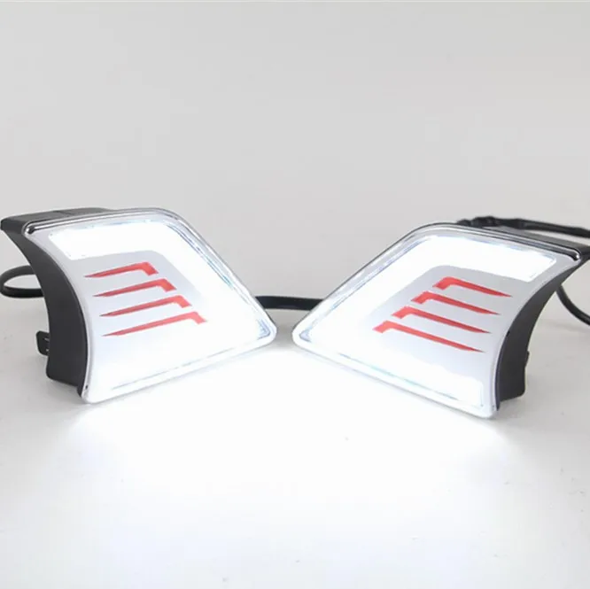 silver shell CSCSNL 1 комплект 12 В ABS светодиодный DRL Дневной ходовой светильник Дневной светильник с противотуманной головкой для Toyota Hilux Vigo 2012 2013 - Цвет: silver shell