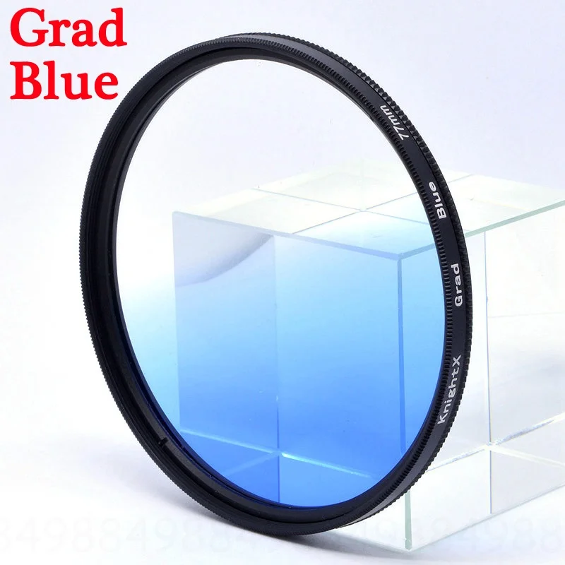 Grad Blue KnightX FLD UV ND2 ND4 ND8 Star gnd фильтр объектива камеры 49 мм 52 мм 55 мм 58 мм 67 мм 77 мм для canon eos sony nikon d80 700d 400d 500d - Цвет: Grad Blue