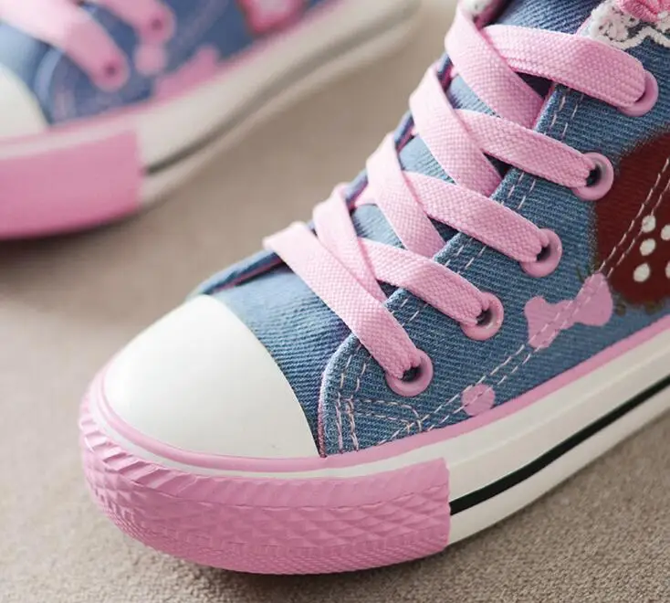 Парусиновая обувь для девочек Новинка весна осень 2019 Модная детская на плоской