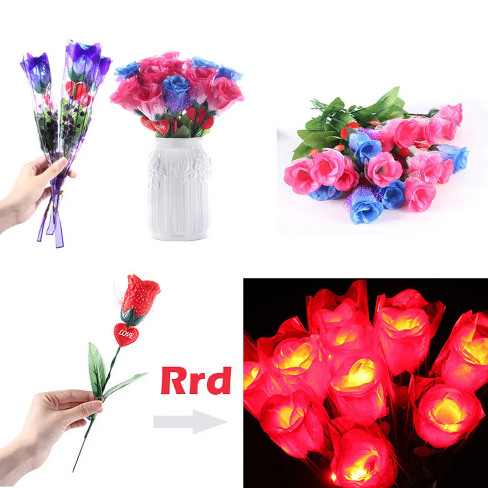 1 шт. светодиодная мигающая имитация романтическая роза Ночник подарки Детские