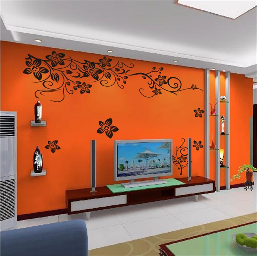 130X80CM Ka To Branch бабочка цветок лоза настенный стикер декор для стен спальни DIY