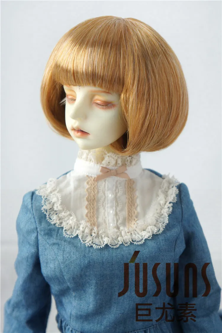 9-10inchBlend Golden JD478 Размер 9-10 дюймов для моды BJD парик-Боб с полным взрыва кукла парик милая кукла волосы высокого качества модные куклы парики - Цвет: 9-10inchBlend Golden