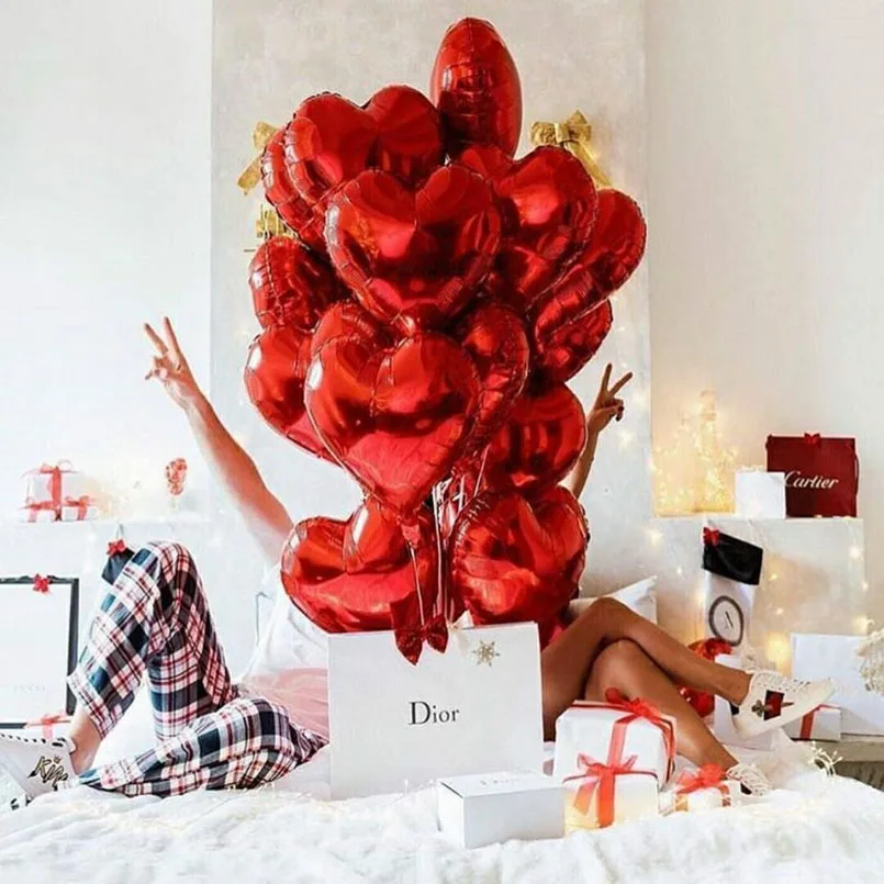 50 шт./лот 18 дюймовые воздушные шары с красным сердцем I Love You Чистый Воздушный Шар