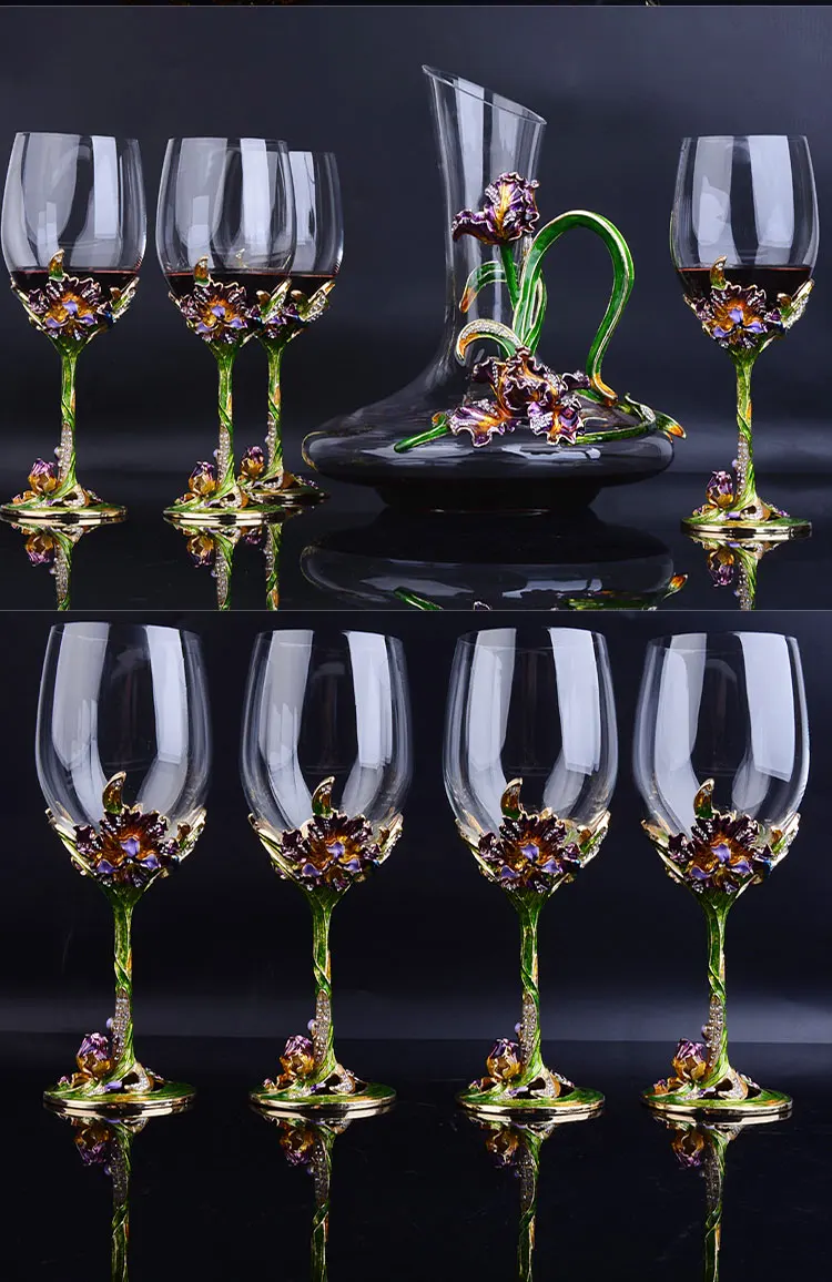 Вино Стекло набор изысканная, с эмалью Кубок Стекло Wineware протрезветь Winehold шкаф для чашек украшения с подарочной коробкой 350 мл