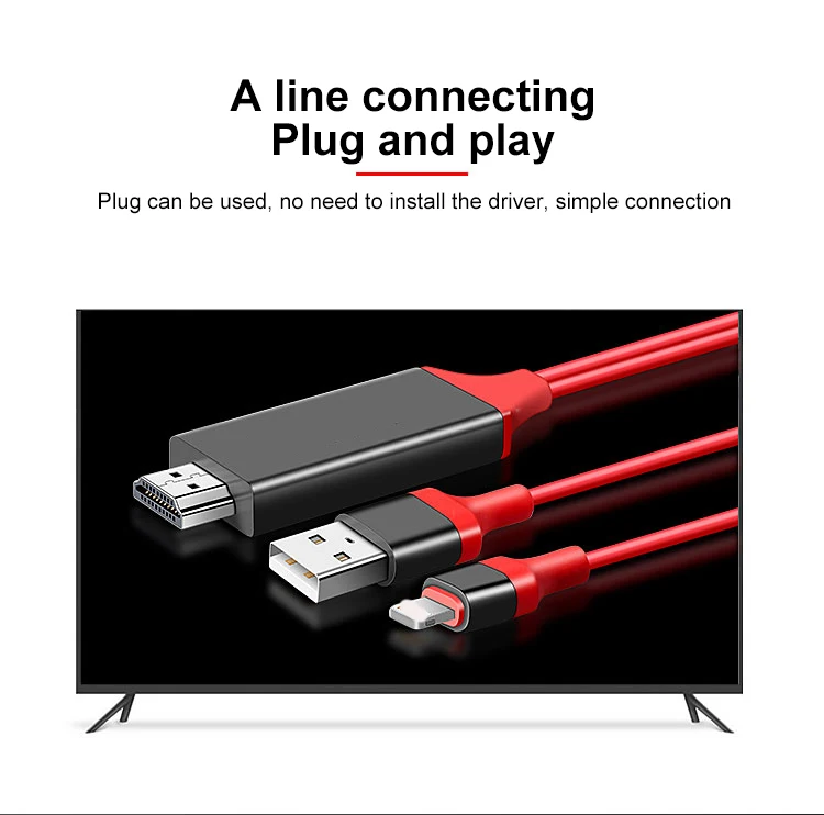 Hdmi Ios для lightning hdmi-кабель HD 1080P hdmi конвертер Кабель-адаптер USB кабель для HDTV цифровой AV для iphone HDMI