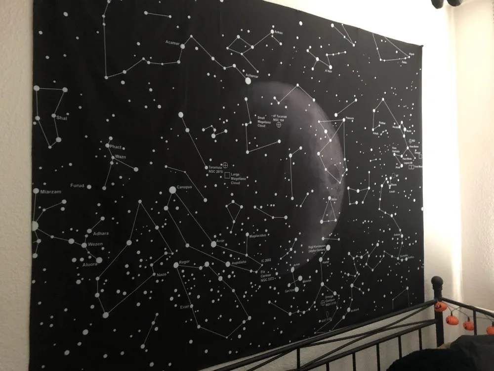 Настенный Гобелен Galaxy Space 130*150 см/150*200 см черный декор психоделический