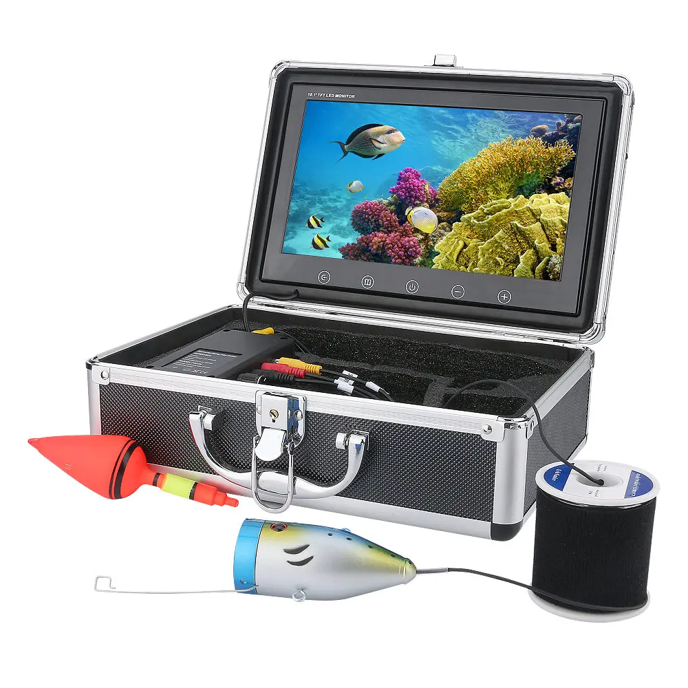 Дешево Бесплатная доставка! Видеокамера для подводной рыбалки, камера с цветным монитором 9 дюймов, 20 м, 1000 ТВЛ, 12 светодиодов