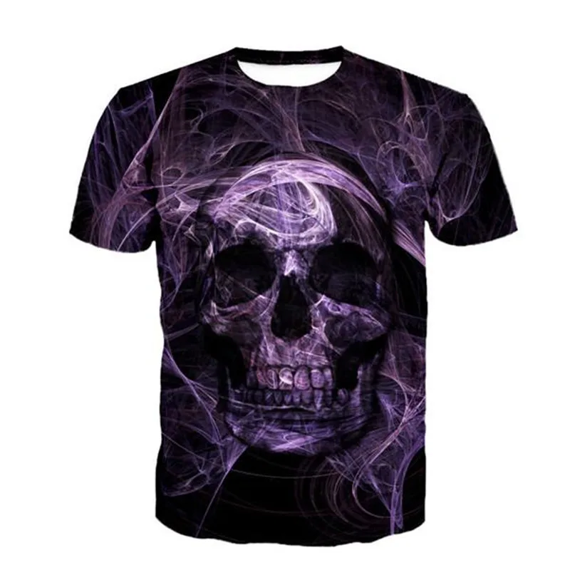 SOSHIRL 3D футболка с черепом Мужская коротким рукавом модная Harajuku летняя популярная
