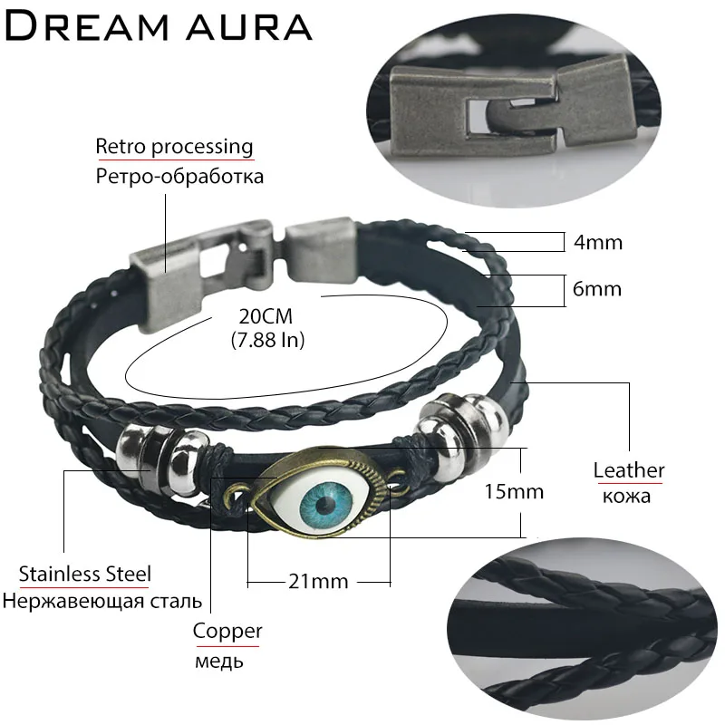 Новинка 2017 года Дизайн панк турецкий демон глаз Для мужчин женский черный кожа