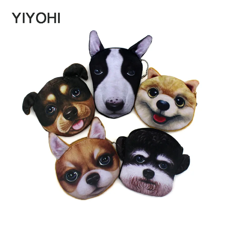 YIYOHI новый милый стиль Новинка 3D кошка и собака на молнии плюшевый кошелек Kawaii