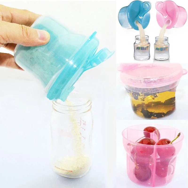 Newly Portable Baby Milk Box Feeding Powder Dispenser Container Three Lattice Compartment Infant Food Storage | Дом и сад