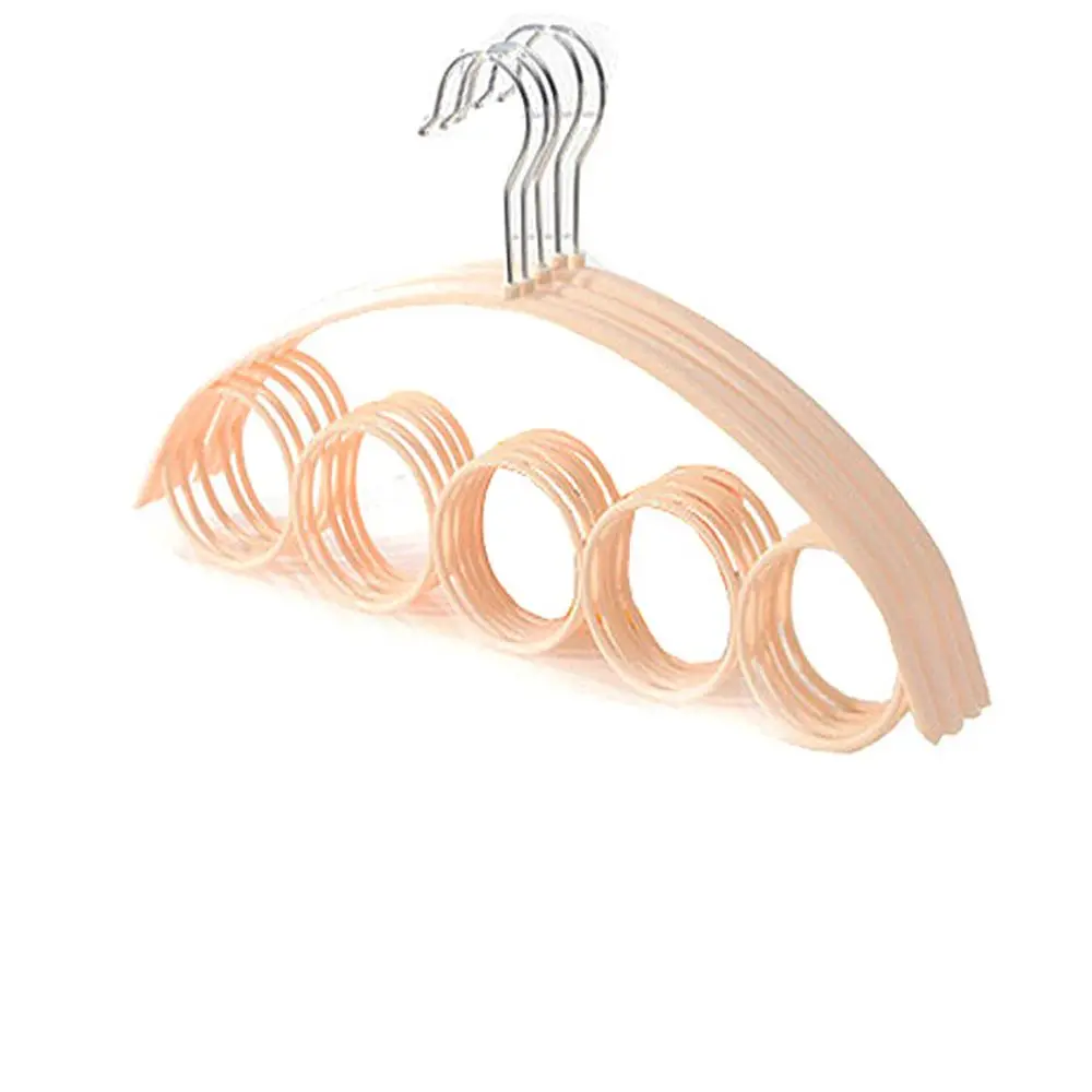 orange(1pcs) 1 шт. в скандинавском стиле, 5 колец, подставка для шарфа, практичная Нескользящая пластиковая вешалка для шарфа, шелковый шарф, вешалка для галстука, домашний гардероб, вешалка для хранения - Цвет: orange(1pcs)