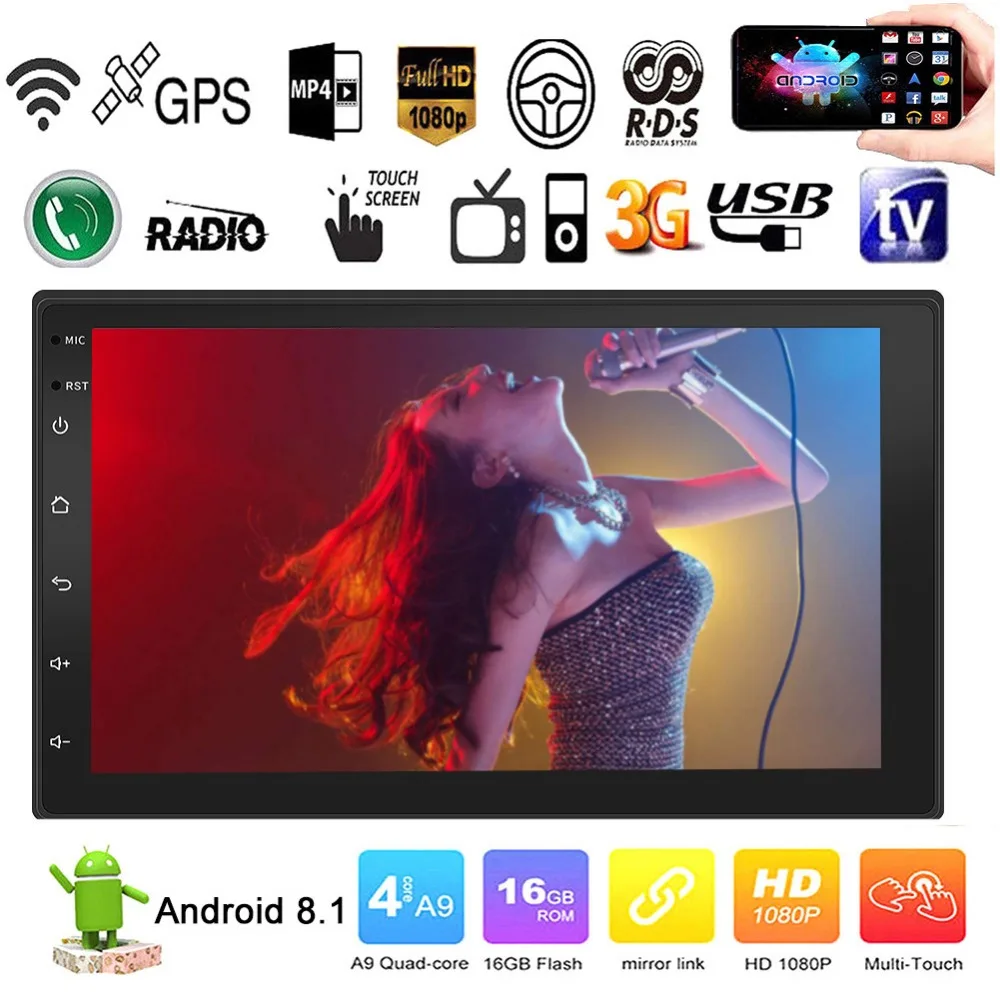 Автомобиль 2 din Авто Радио 7 дюймов HD мультимедиа Bluetooth Android 8 1 сенсорный экран MP5