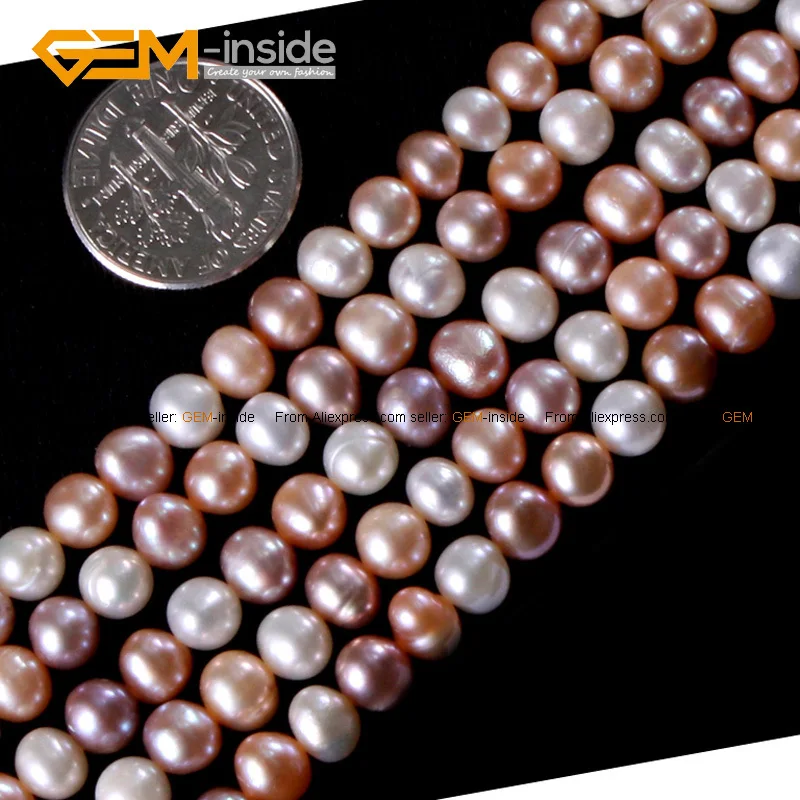 Набор жемчужных бусин Круглый пресноводного жемчуга для изготовления ювелирных