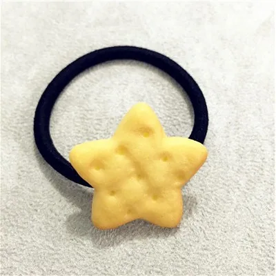 hair ring5 2 шт. мультфильм заколка для волос резинка для волос для девочек Симпатичные заколки имитация печенье; повязка для волос; галстуком-бабочкой детская заколка для волос резинка для волос аксессуары для волос - Цвет: hair ring5