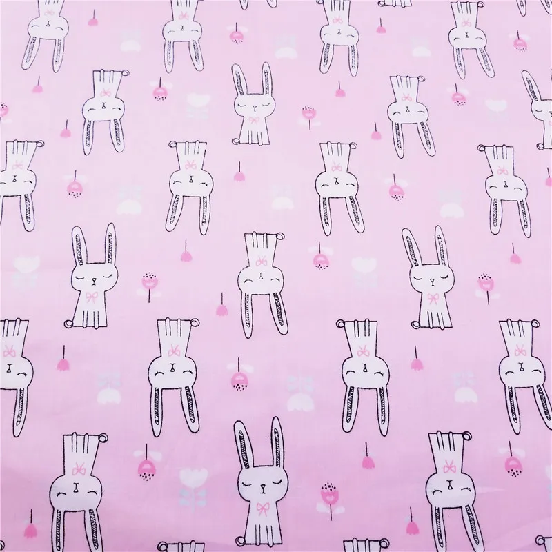Постельное белье с розовым Кроликом хлопковая ткань для сделай сам шитье