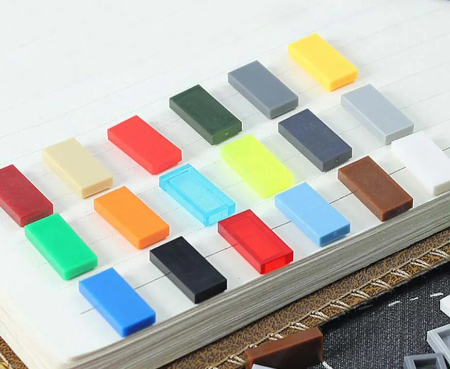 Объемные части кирпича плоская плитка 1x2 DIY Блок Игрушка совместима с другими